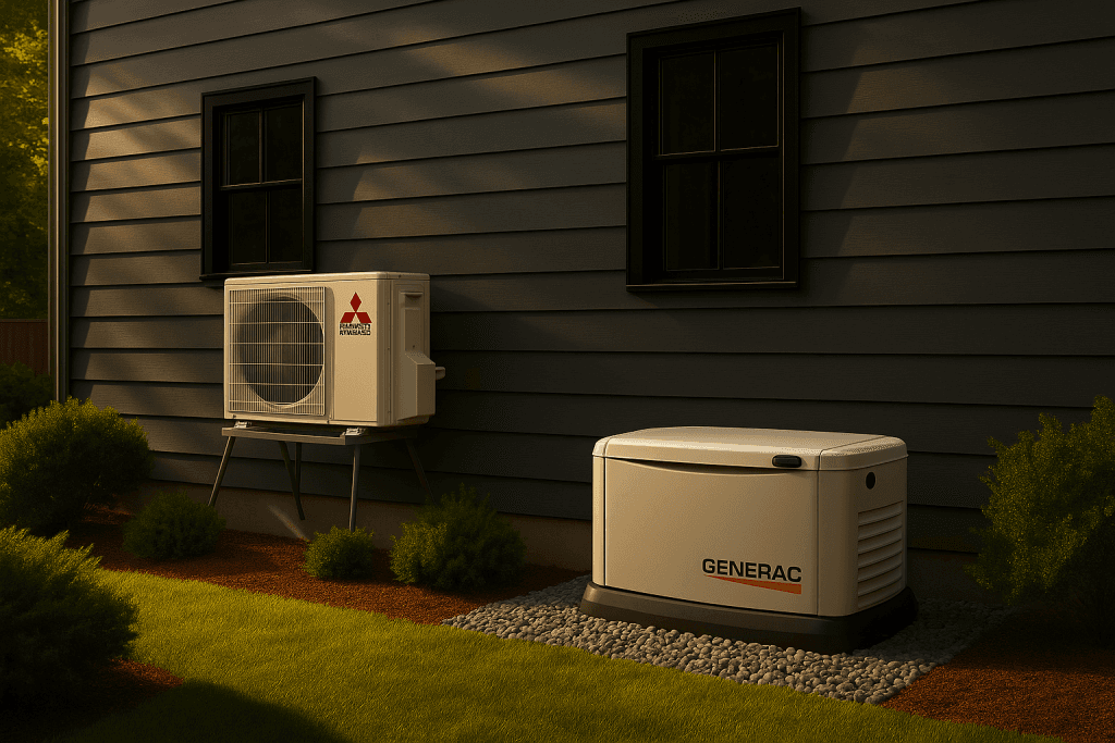 Generac backup generator outside a home